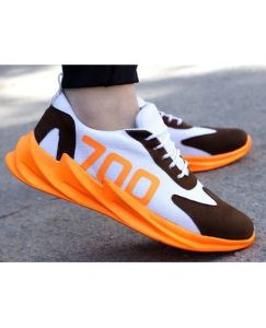 Mens Black and Yellowish  Walking Breathable Comfort Sports Sneaker